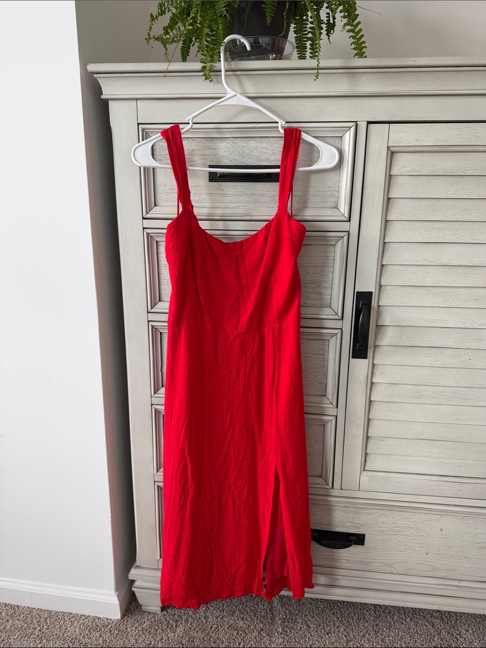 Lucky Paris Red Sleeveless Midi Dress with Slit Size M/EU 40